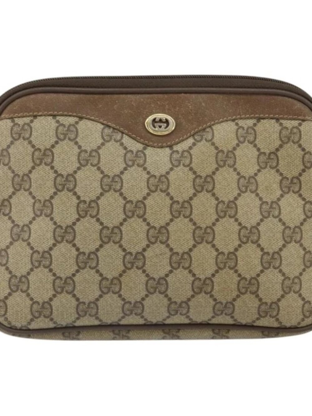 GUCCI GG Supreme Shoulder Bag PVC Beige Gold 56 02 068 Auth - Picture 2 of 15